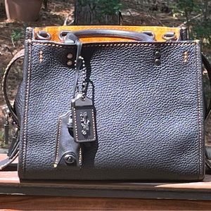 Coach Glovetanned Pebbled Leather 1941 Rogue Black Handbag 25